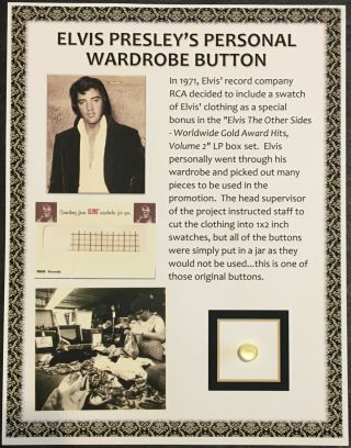 Elvis Presley Personal Owned Worn Yellow Button Rca Swatch Promo 1971