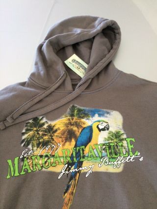 Jimmy Buffet Margaritaville Hoodie Xl Grey With Parrot