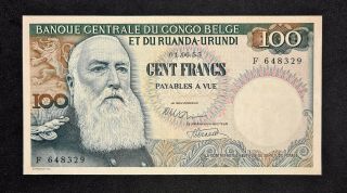 Ander - Belgian Congo 100 Francs 1955 P33a Scarce