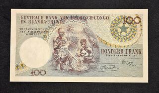 Ander - Belgian Congo 100 francs 1955 P33a Scarce 2