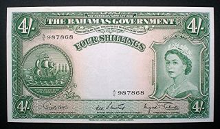 Bahamas Queen Elizabeth Ii 4 Shillings 1953 E/f, .