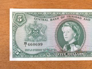 Banknote 1964 Central Bank of Trinidad and Tobago 5 Dollars 2