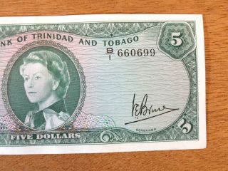 Banknote 1964 Central Bank of Trinidad and Tobago 5 Dollars 3