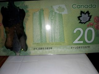 2015 Canada 20 Dollar Note Bill Serial Number Error Large Y Small Y
