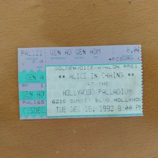 Alice In Chains Concert Ticket Stub Los Angeles 1992