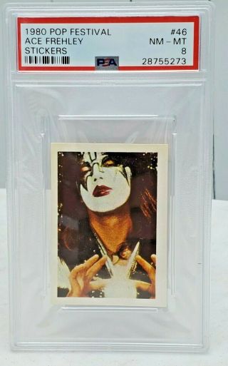 1980 Pop Festival Stickers 46 Ace Frehley Psa Nm - Mt 8 - Usa