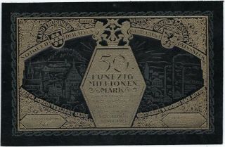 Leather Money Black - Germany - - PÖssnec - - - 11 Aug 1923 - 50 Millionen Mark//438