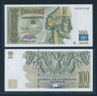 [103674] Georgia 2004 100 Lari Bank Note Unc P74a