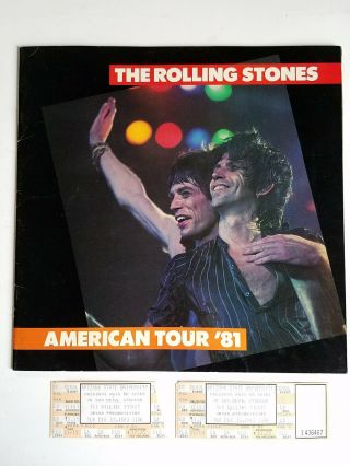 The Rolling Stones American Tour 1981 Concert Book & 2 Physical Tickets