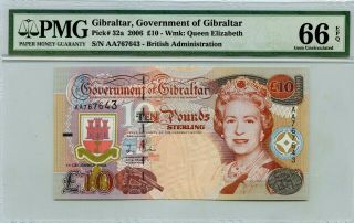 Gibraltar 10 Pound 2006 Government Of Gibraltar Gem Unc Pick 32 A Value $400