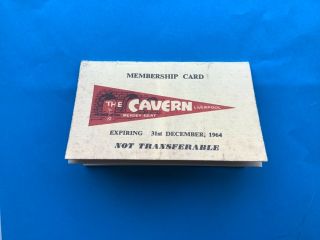 Cavern Club Membership Card For 1964.  Beatles Memorabilia
