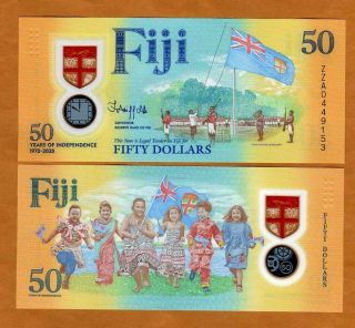 Fiji,  50 Dollars,  2020,  P - Polymer Unc Zza - Replacement