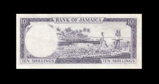 1960 BRITISH COLONY JAMAICA 10 SHILLINGS QEII 10/ - ( (EF)) 2
