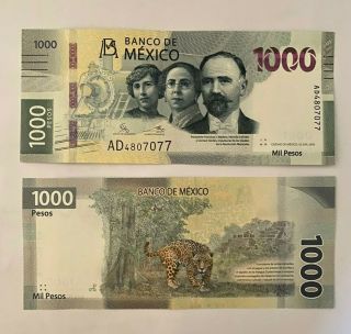 Mexico 2020 Banknote 1000 Pesos Printed 2019 Unc Ad Prefix