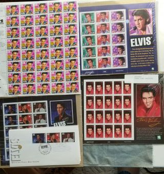 Elvis Presley Memorabilia Collectible First Day Of Issue Stamps Packages