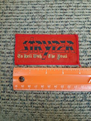 Vintage 1980s Stryper Christian Rock Band Sew On Patch To Hell With The Devil