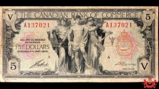 1935 The Canadian Bank Of Commerce 5$ A137021 - Vf -