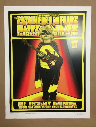 Psychedelic Furs Concert Poster Zoltron S/n 200/200 Happy Mondays 20x27 Sf 2009