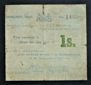 South Africa.  Mafeking Siege Issue.  1 Shilling.  January 1900 A1378