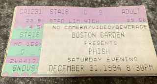 12/31/94 Phish Nye Boston Garden Ticket Stub Year’s Eve 1994 Shrine Hot Dog