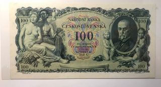 Czechoslovakia 100 Korun 1931 Specimen Banknote Au - Unc