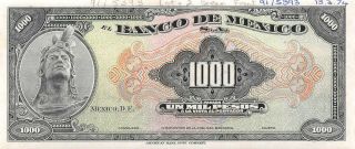 México 1000 Pesos 13.  3.  1974 Archival Front Proof Special Uncirculated Banknote