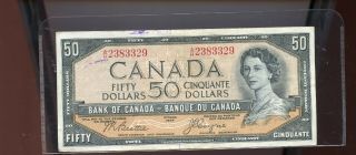 1954 Bank Of Canada $50 Devil 