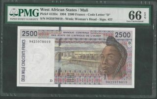 World Bank Notes,  West African States/ Mali 1994 P - 412dc In Unc Graded