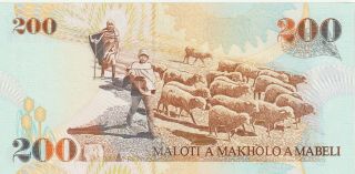 Lesotho 200 Maloti Banknote,  1994 Choice Uncirculated,  Pick 20 - A,  