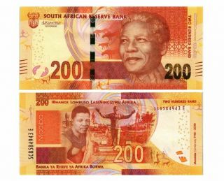 SOUTH AFRICA 10 20 50 100 200 RAND 2018 YEAR P 143 - 147 UNC 2