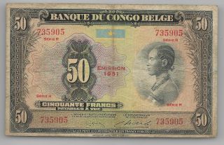 Belgian Congo 50 Francs 1951 Série R