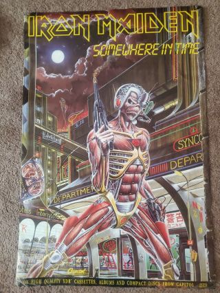 Iron Maiden - Somewhere In Time / 1986 Capitol Records Promo Poster 3x2 Feet