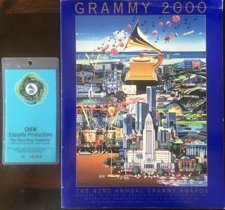 The 42nd Annual Grammy Awards 2000 Program And Crew Pass