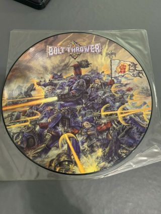 Bolt Thrower.  Realm Of Chaos.  Pic Disc.  Lp.  Earache Records.  Morbid Angel.