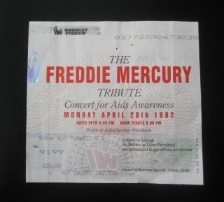 Freddie Mercury - Tribute Concert Ticket Stub 1992 Wembley Stadium Queen
