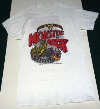 Van Halen - Monsters Of Rock 1988 Rock Concert Tour T - Shirt Vintage L