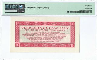 Germany 10 Reichsmark PM40 1944 PMG 67 EPQ no serial number 2