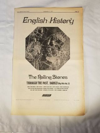 Vintage The Rolling Stones Ad La Press 1969 Unframed Mick Jagger