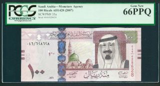 Saudi Arabia 2007 - 100 Riyals P 35a Pcgs Gem Unc 66 Ppq