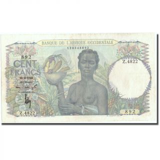 [ 215335] Banknote,  French West Africa,  100 Francs,  1948,  1948 - 04 - 16,  Km:40