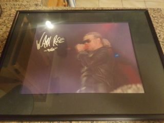 Framed 1986 W.  Axl Rose Live Concert Autographed Picture