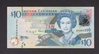 Eastern East Caribbean 10 Dollars Replacement Zf (2012) P52r Banknote - Unc