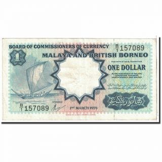 [ 121073] Malaya And British Borneo,  1 Dollar,  1959,  1959 - 03 - 01,  Km:8a
