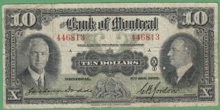 1935 Bank Of Montreal $10 Dollars Note - 446813 - Vg