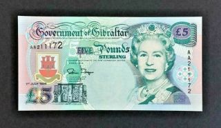 Gibraltar Banknote - 5 Pounds - 1995 - P.  25 - Scarce - Unc