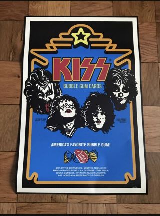 Kiss Donruss Bubble Gum Cards Wax Display Poster Rare Only 100 Made