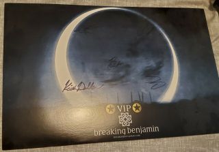Breaking Benjamin Autographed Signed Vip Concert Poster