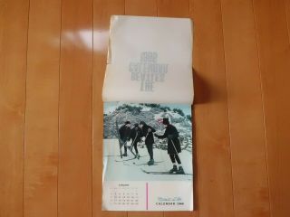 The Beatles 1966 Calendar Japan January To June 31.  5x25.  8cm W/postcard Rare