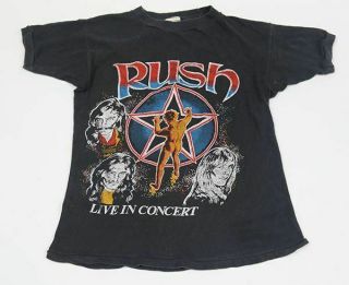 Vintage Rush Hemisphere 1979 Tour Black Concert T Shirt Top Small