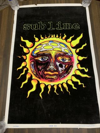 Vintage Sublime Black Light Poster Funky Enterprises 35”x23”